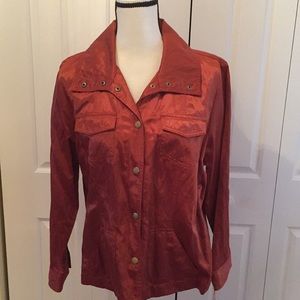 Burnt Orange Snap-Front Jacket